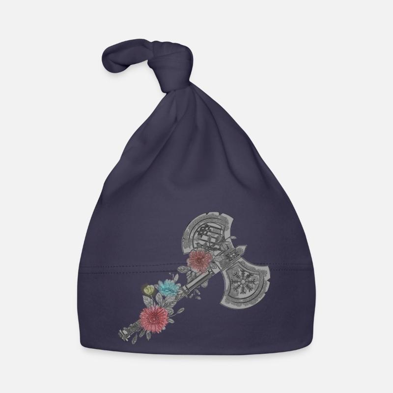 Keltische Wikinger Mit Blumen Doppelaxt Design Baby Bio-Mütze