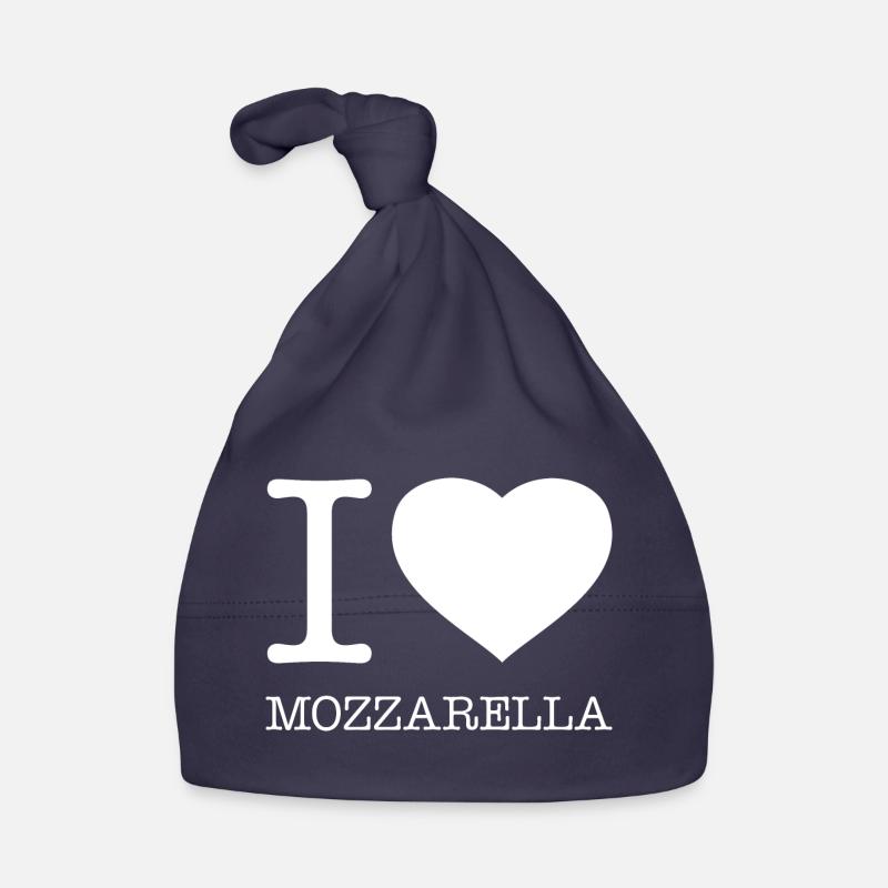 J’ADORE LA MOZZARELLA - Bonnet bio Bébé - marine