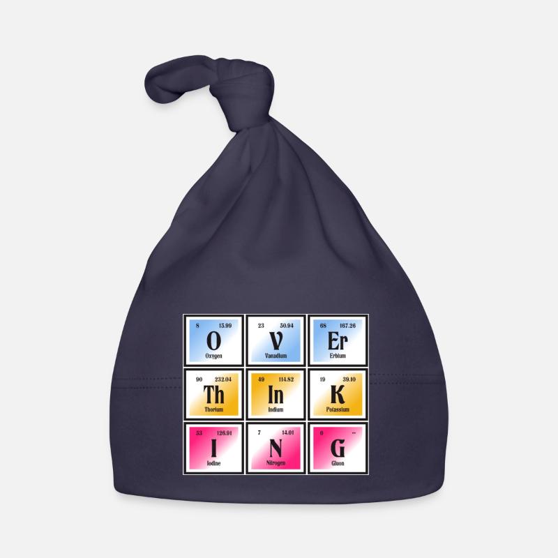Trop réfléchir | Tableau périodique des éléments - Bonnet bio Bébé - marine