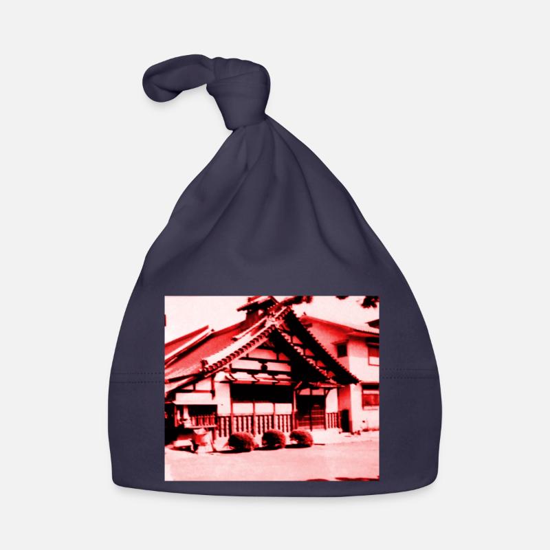 Temple à Nara, Japon. - Bonnet bio Bébé - marine