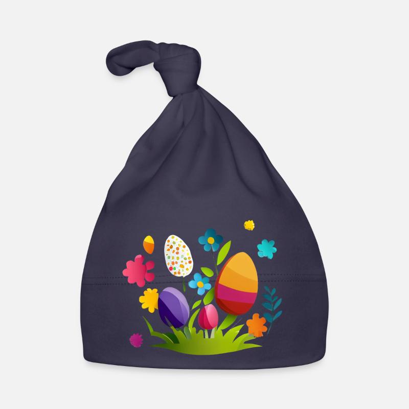 Cute design baby egg for Easter and spring Organic Baby Cap