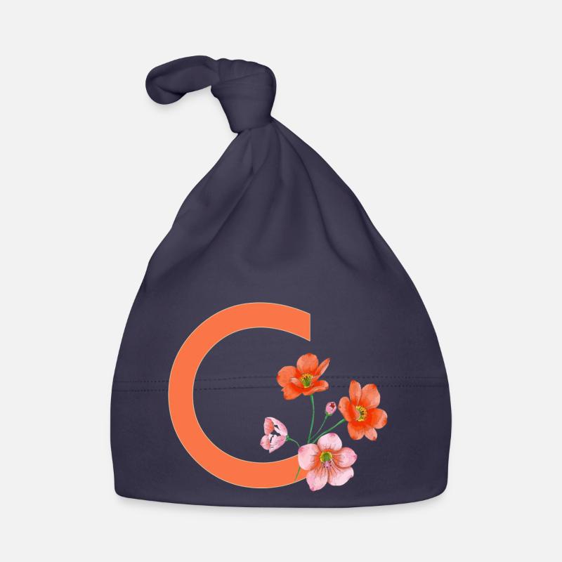 C mit Blumen Baby Bio-Mütze