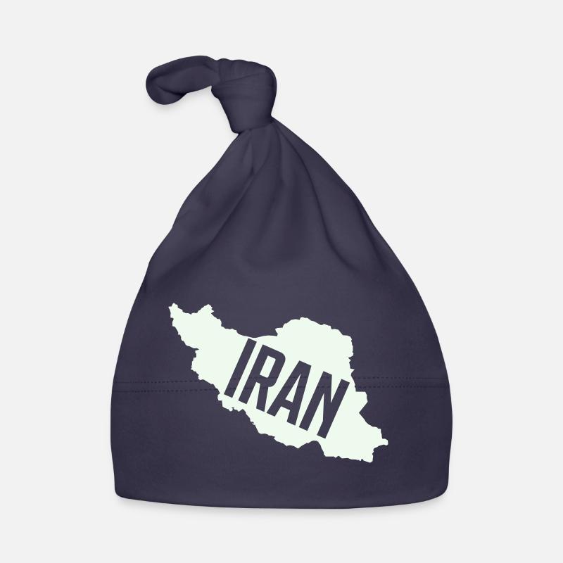 Iran Map Bold Typography Organic Baby Cap