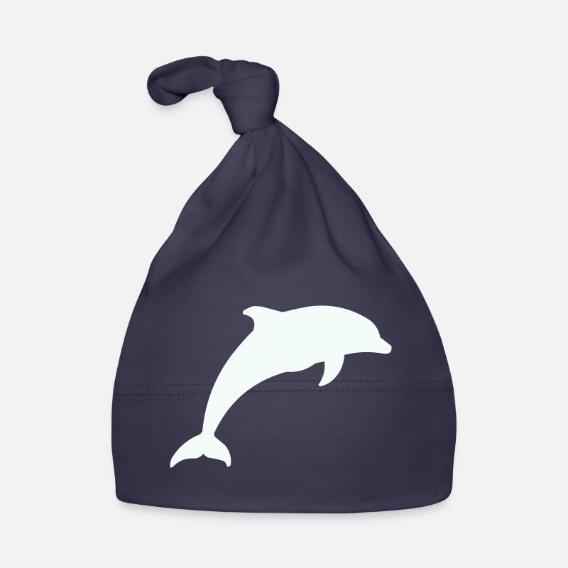 Leuchtender Delfin Silhouette Baby Bio-Mütze