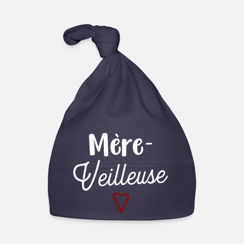 Mère-veilleuse cadeau - Bonnet bio Bébé - marine