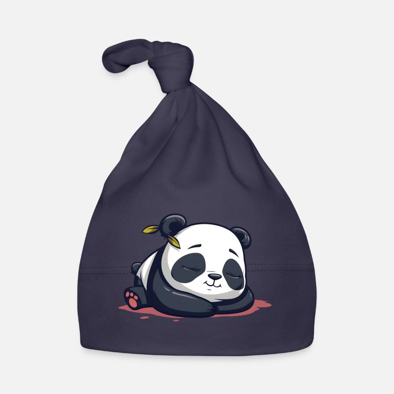 Dessin animé mignon d’un panda endormi - Design adorable Bonnet bio Bébé