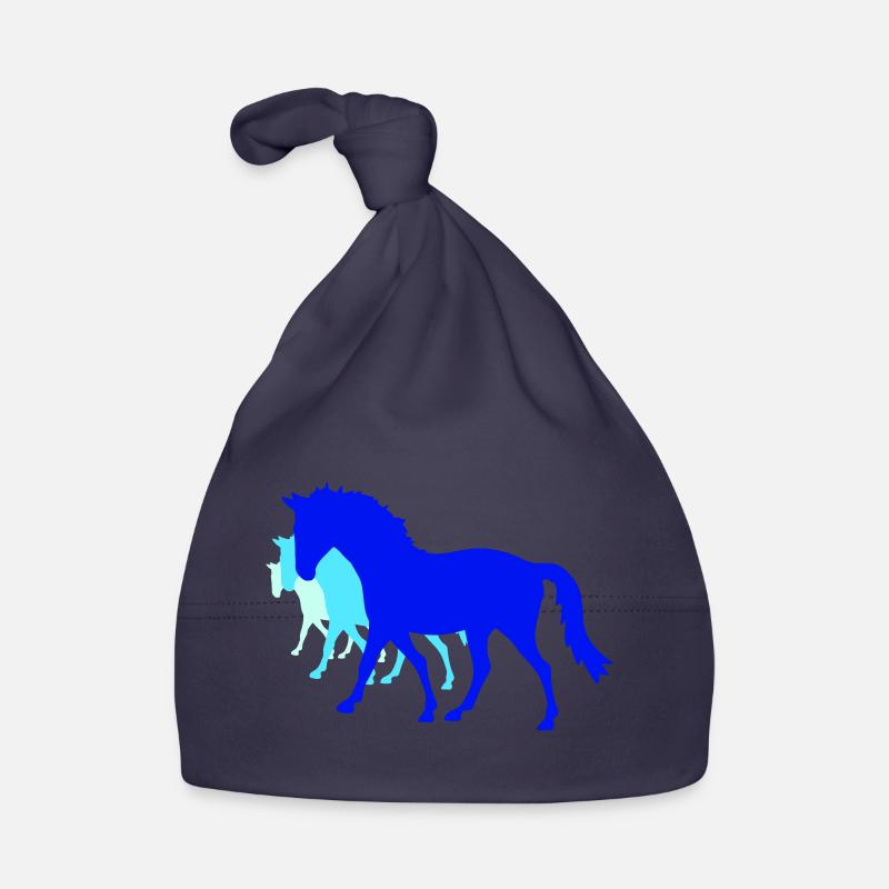 3 chevaux silhouette équipe cavalier équitation amis mignon Bonnet bio Bébé