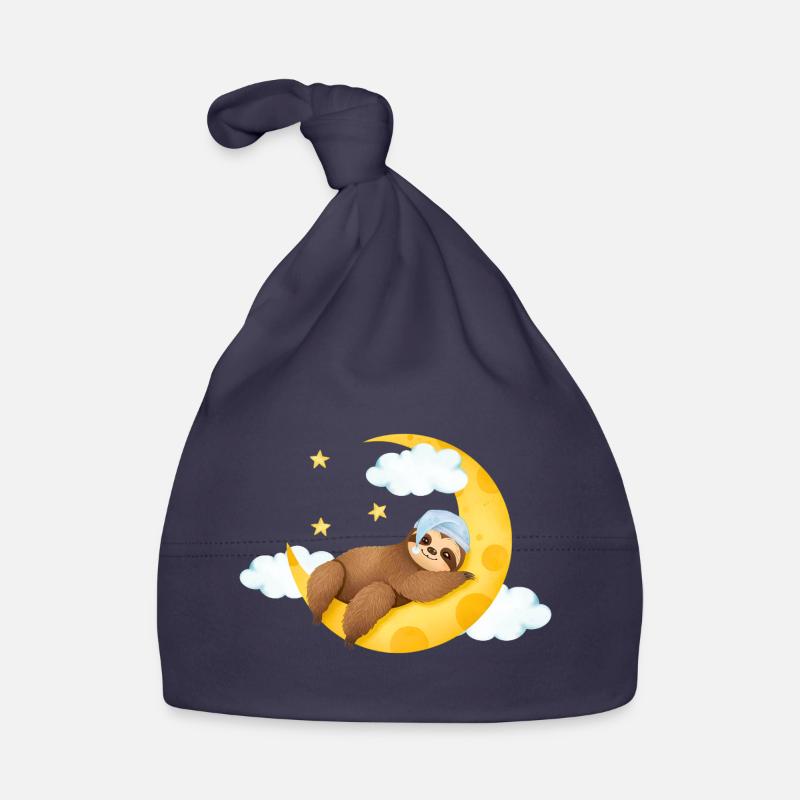 Faultier auf dem Mond Baby Bio-Mütze