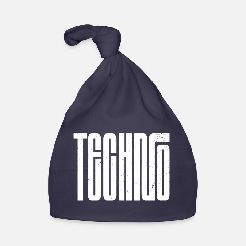 Techno Bold Retro Typografie Baby Bio-Mütze