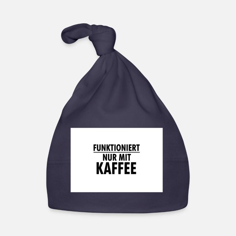 Ça ne fonctionne qu’avec du café - Bonnet bio Bébé - marine