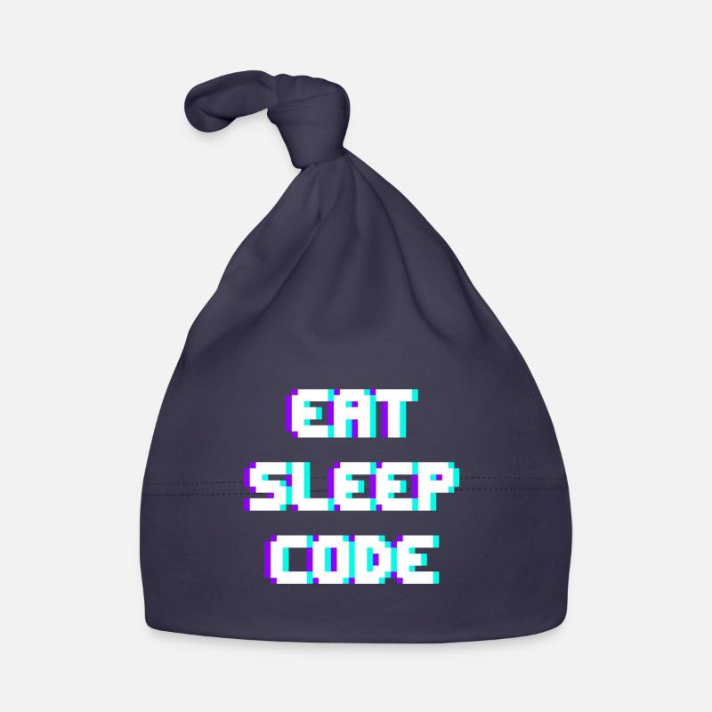 EAT SLEEP CODE Programmeur Coder Devise Bonnet bio Bébé