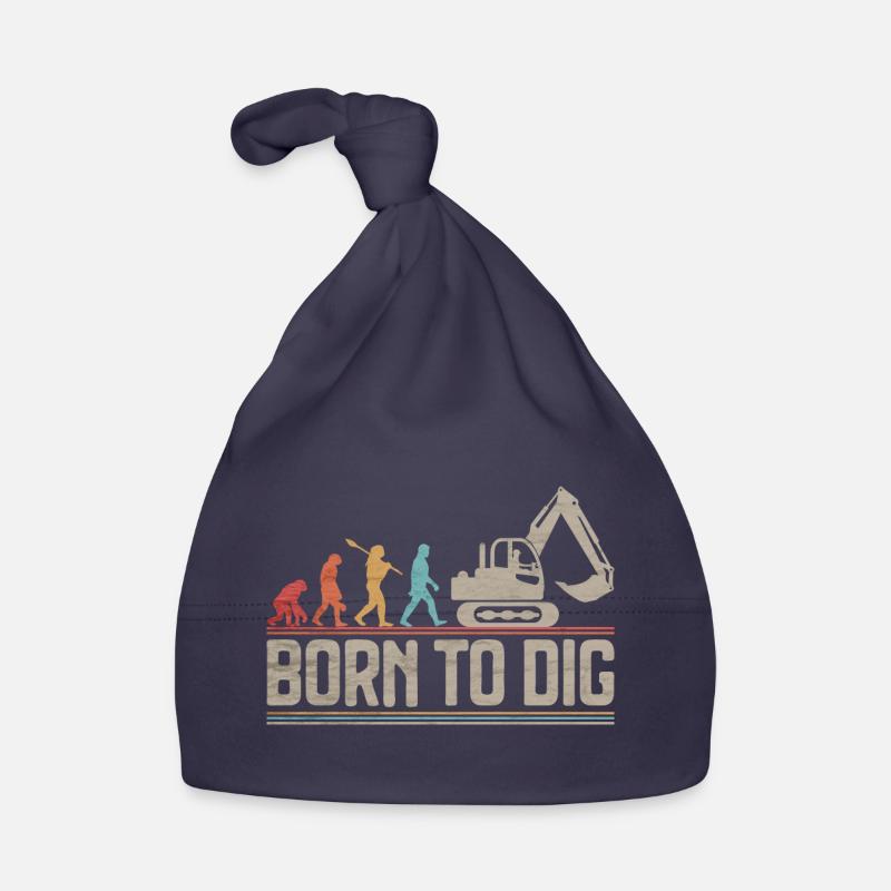 Born to Dig Evolution Excavator Operator Organic Baby Cap