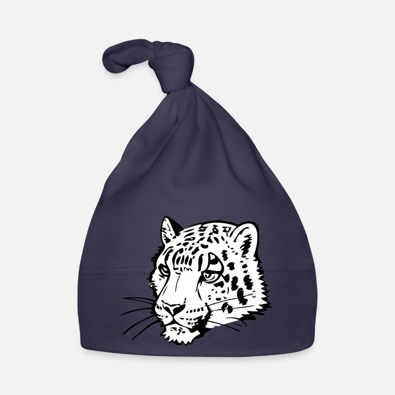Snow leopard in comic handle Organic Baby Cap