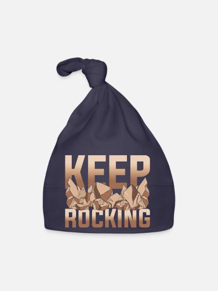 Gesteinsammler Geologe Geschenk Lustiges Geologie - Baby Bio-Mütze - Navy - Vorne
