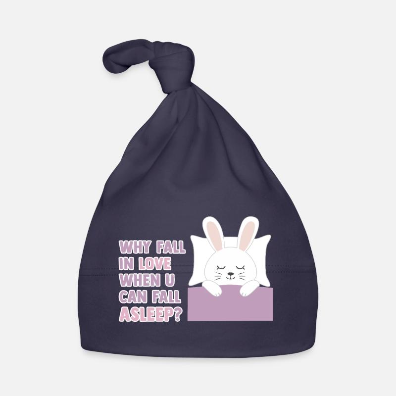 Why fall in love when you can fall asleep? - Baby Bio-Mütze - Navy