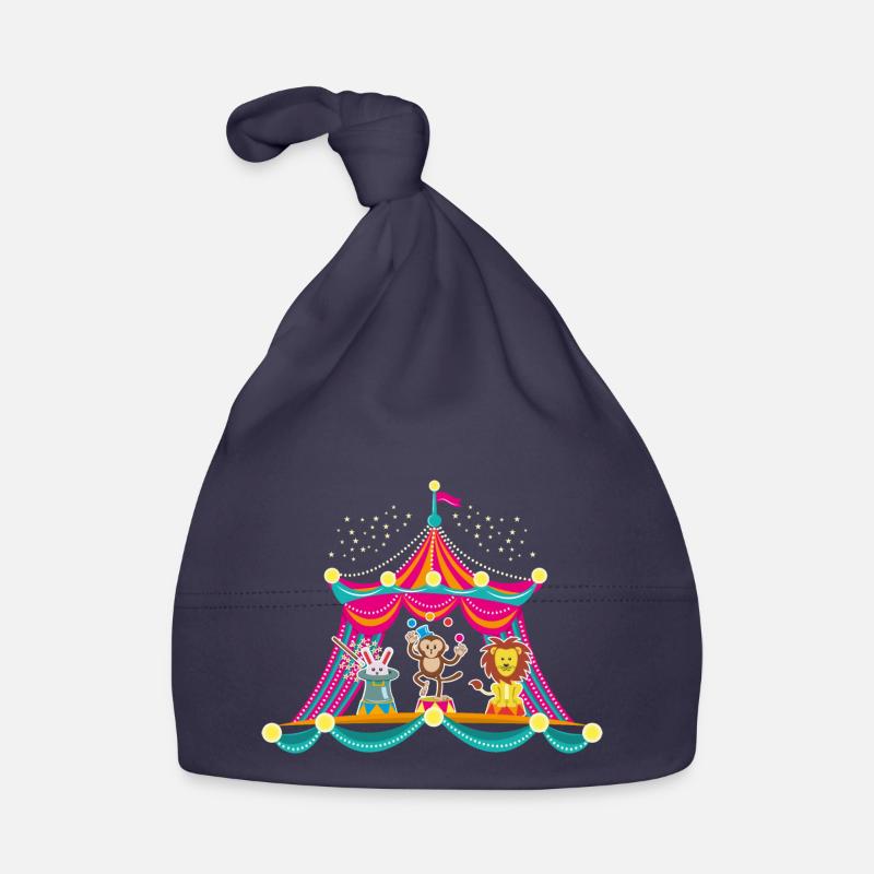 Circus - Monkey Circus - Circus Animals Hare Lion Organic Baby Cap