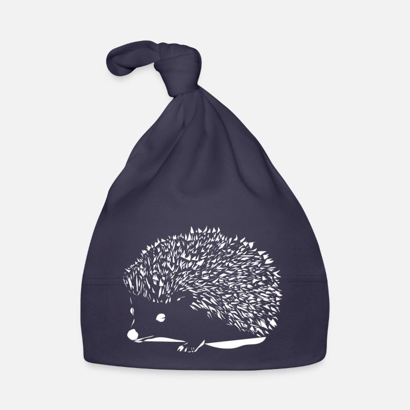 Hérisson blanc - Bonnet bio Bébé - marine