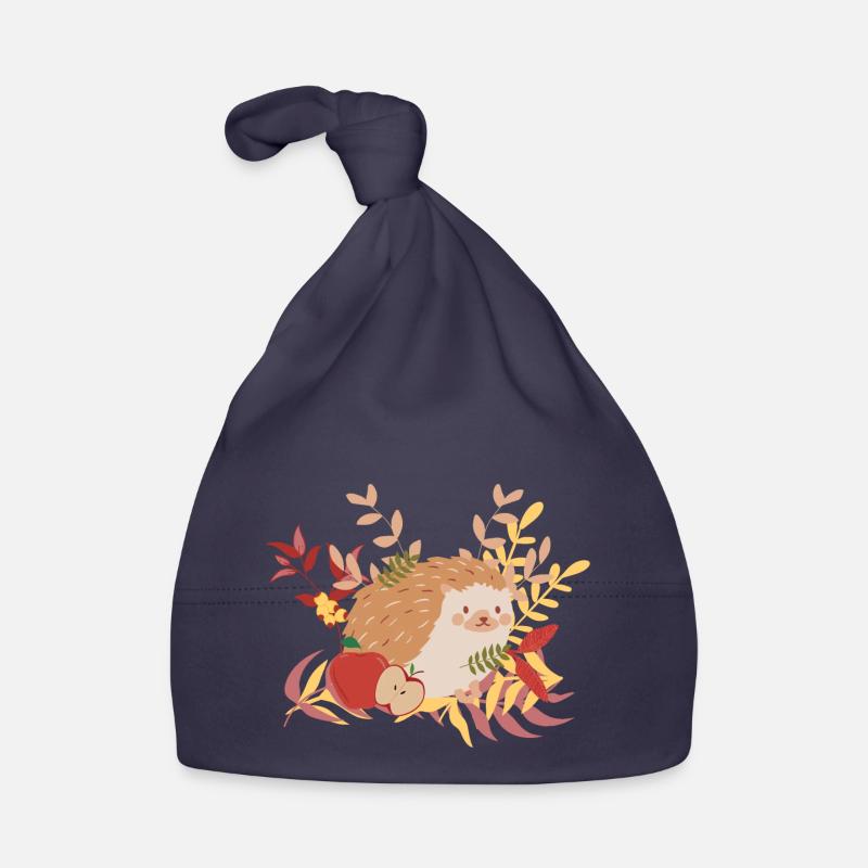 Hérisson d'automne - Bonnet bio Bébé - marine