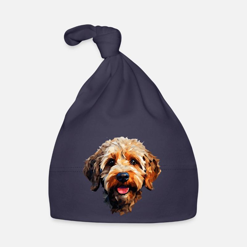 Chien mignon dans le style polygonal Bonnet bio Bébé