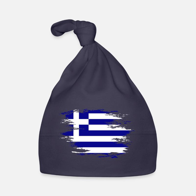 Drapeau de la Grèce utilisé design Bonnet bio Bébé
