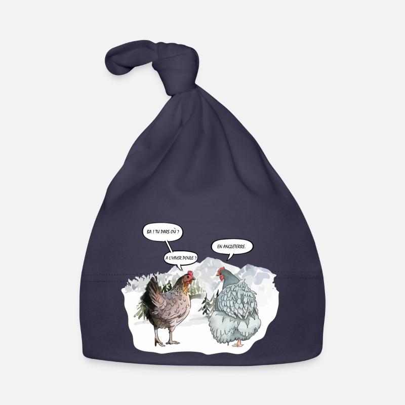 L HIVER POULE - Bonnet bio Bébé - marine