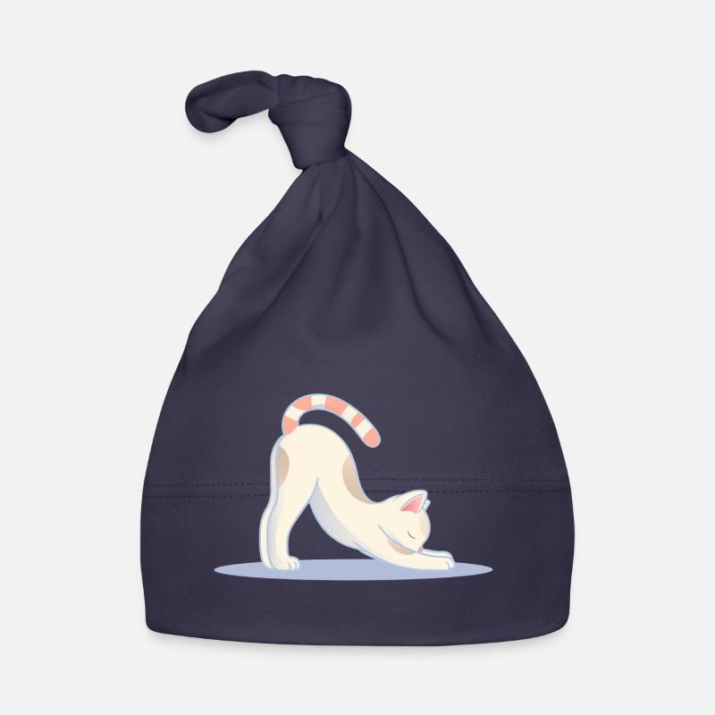 cute cat in classic yoga stretching pose Organic Baby Cap
