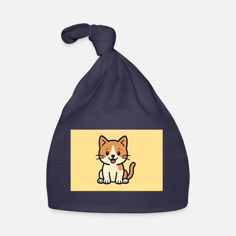 Chat - Bonnet bio Bébé - marine
