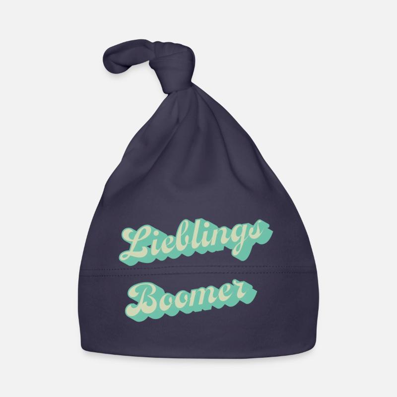 Script rétro préféré des baby-boomers - Bonnet bio Bébé - marine