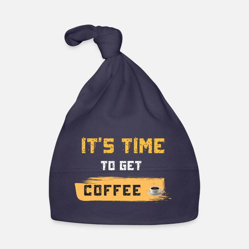 Il est temps d’aller prendre un café - Bonnet bio Bébé - marine