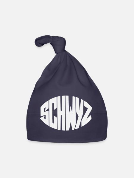 Schwyz Geometrische Schrift - Baby Bio-Mütze - Navy - Vorne