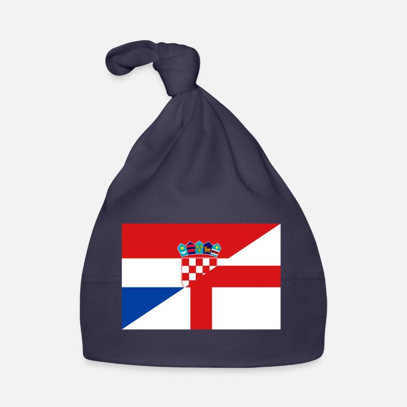 Drapeau de Croatie et Angleterre Bonnet bio Bébé