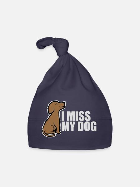 Mon chien Dog Amamant Dog Love Logo de blague - Bonnet bio Bébé - marine - Devant