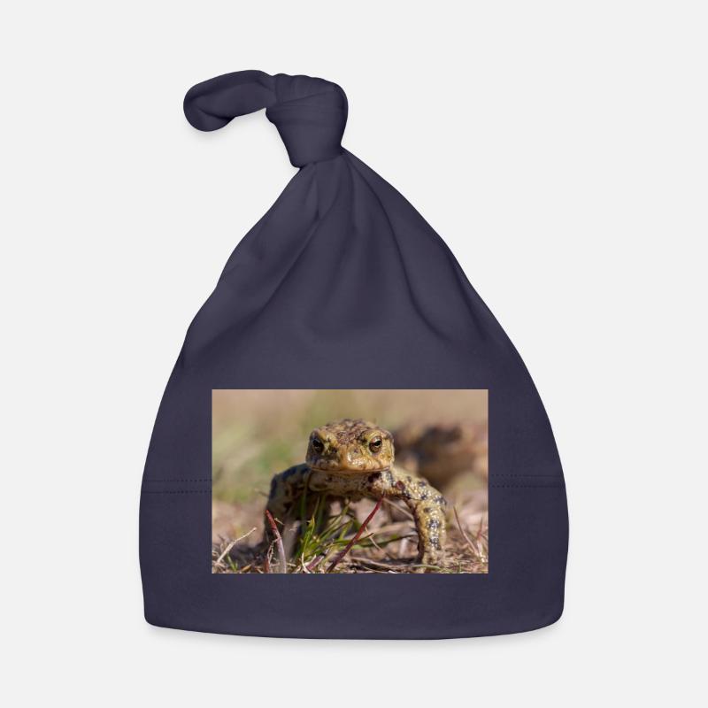 Gros plan d’un crapaud terrestre - Affiche Bonnet bio Bébé