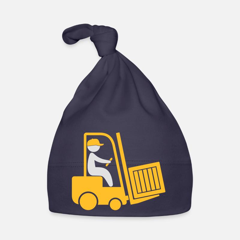 A Forklift Transporting A Box Organic Baby Cap
