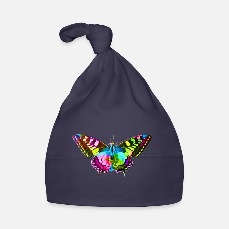 Papillon - Bonnet bio Bébé - marine