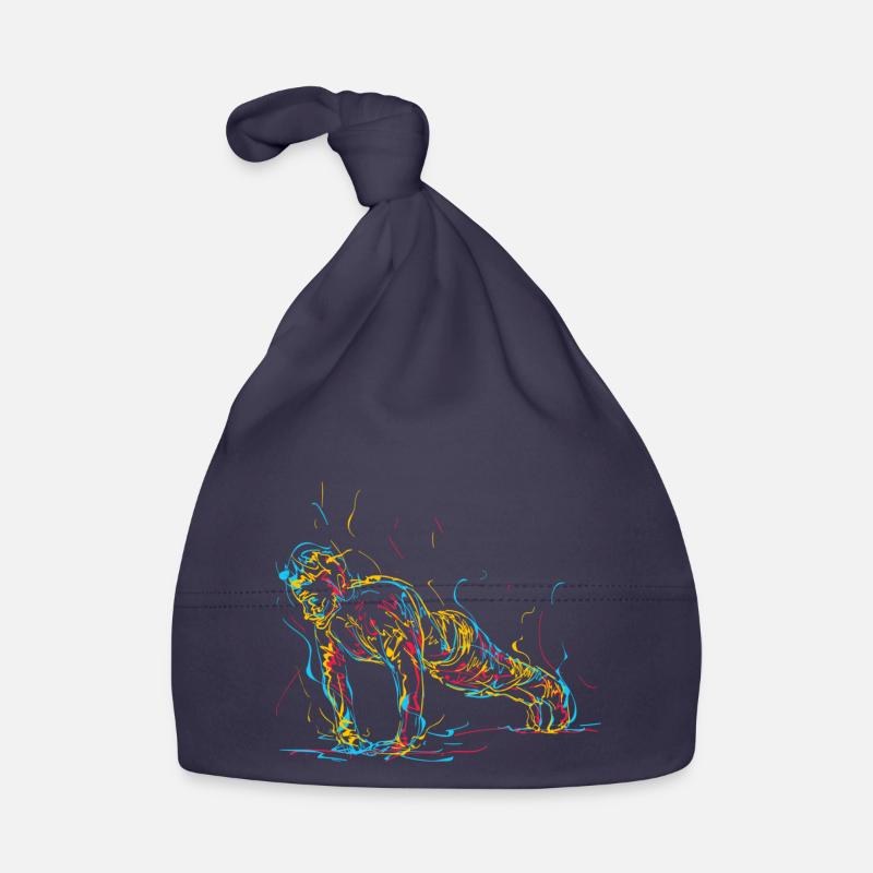Abstract man doing push-ups Organic Baby Cap
