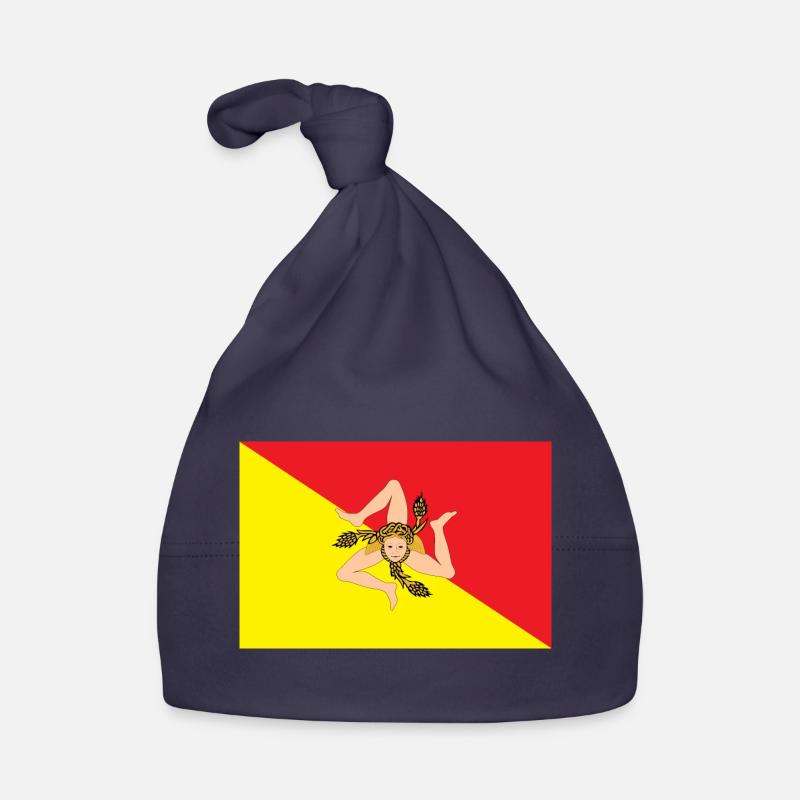 drapeau d’autocollant de l’autocollant de sicile drapeau Sicile Bonnet bio Bébé