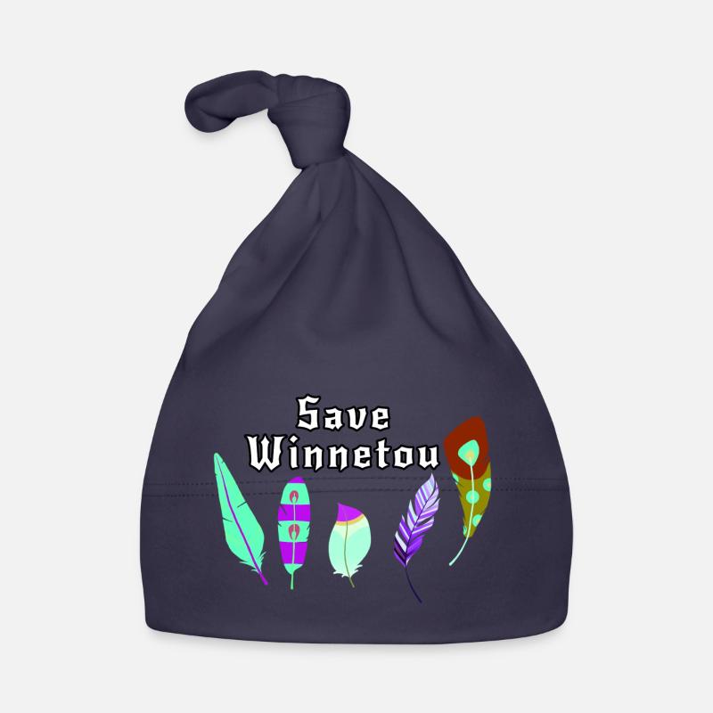 Save Winnetou,Winnetou,Federn,Illustration - Organic Baby Cap - navy