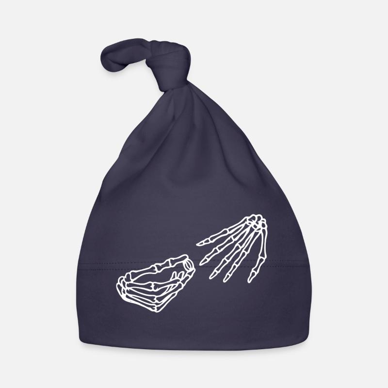 Ätherisches Skelett Hand und Schädel Illustration Baby Bio-Mütze