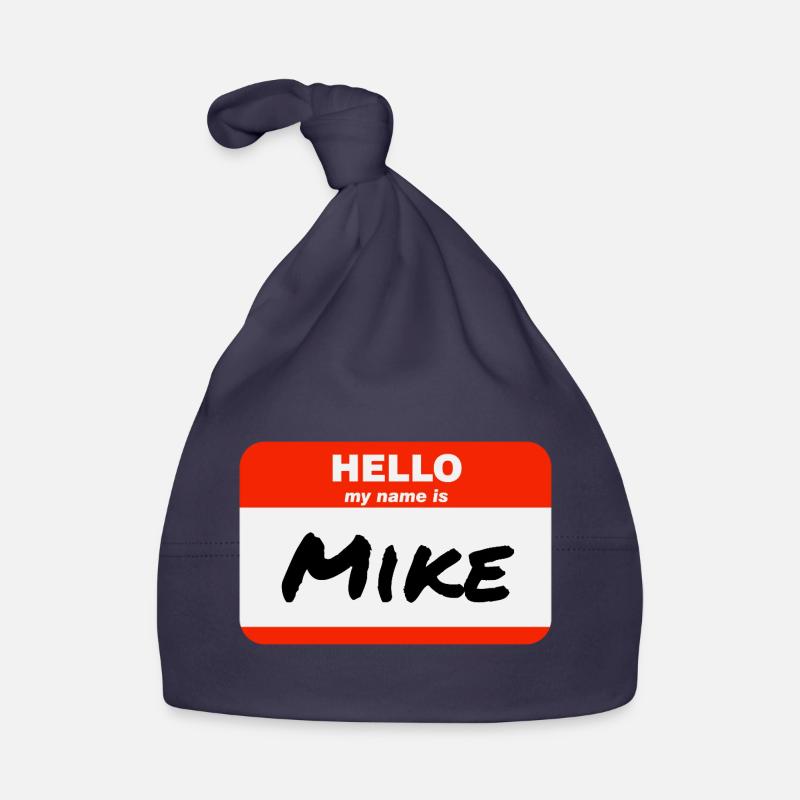 Hello My Name Is Mike Label Name Tag Organic Baby Cap