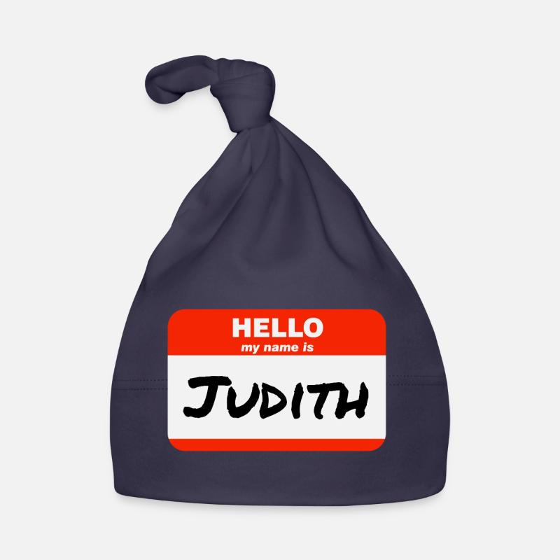Hello My Name Is Judith Label Name Tag Organic Baby Cap