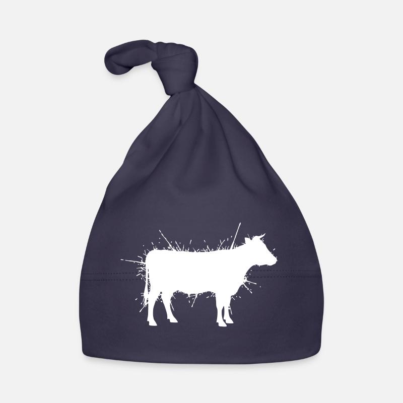 Cow Silhouette Grunge Splash Vector Organic Baby Cap