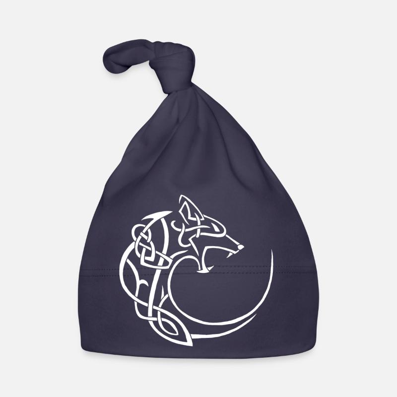 white lunar wolf Organic Baby Cap