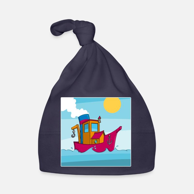 Buntes Bild eines lustigen Schleppers Baby Bio-Mütze