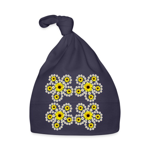Blumenmuster mit Margeriten Sonnenblumen Blüte - Baby Bio-Mütze