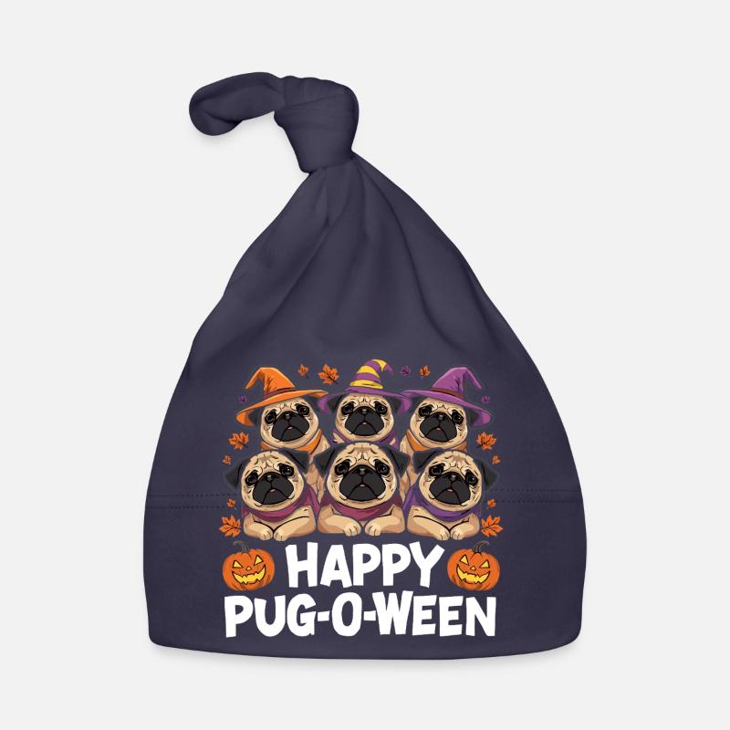 Mops-O-Ween Hexenhut Möpse Baby Bio-Mütze