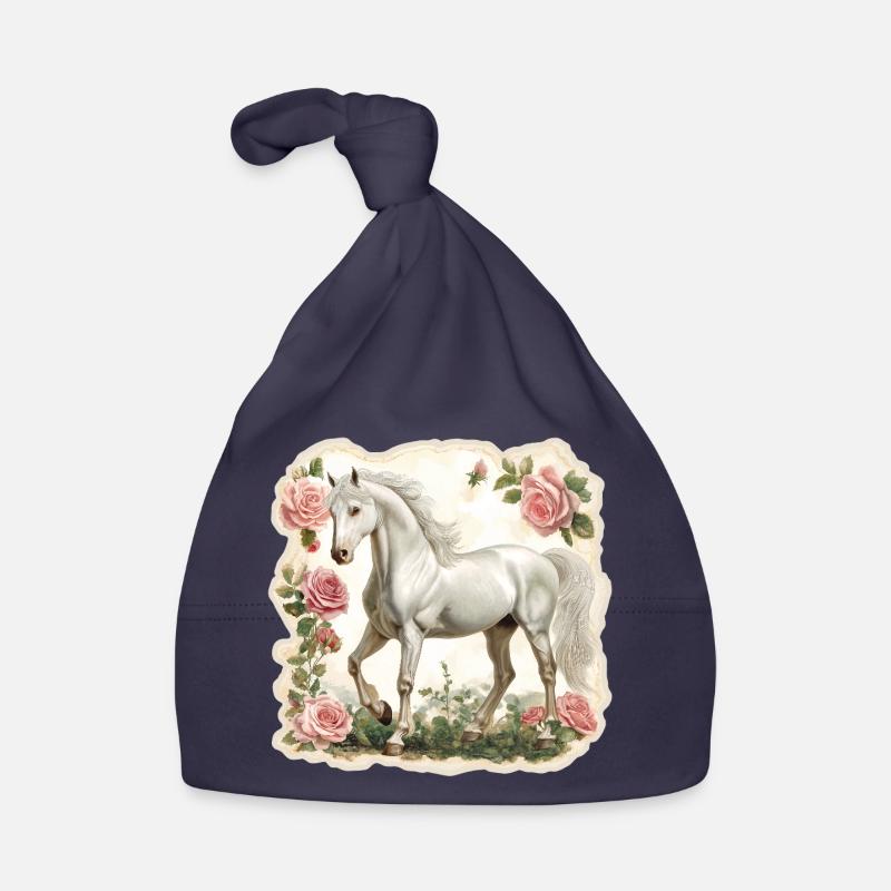 Pferd Vintage Blumen Baby Bio-Mütze