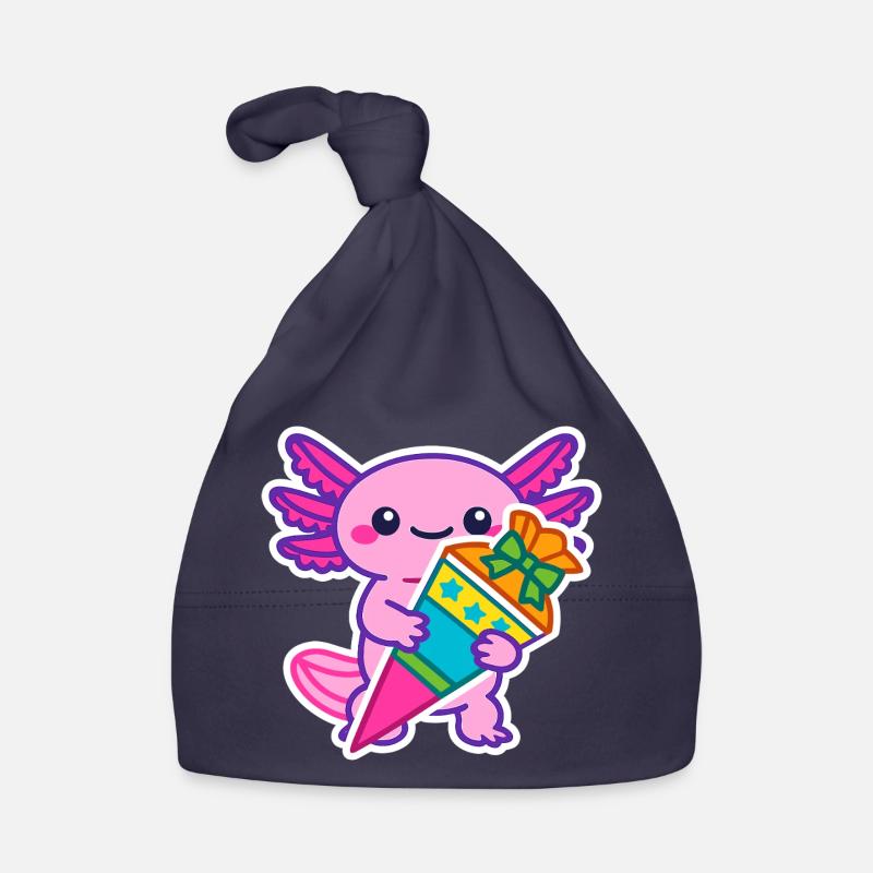 Endlich Schulkind süßes Axolotl zur Einschulung Baby Bio-Mütze