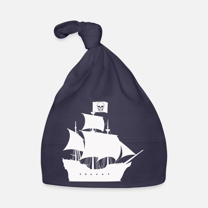 Silhouette du navire pirate Bonnet bio Bébé