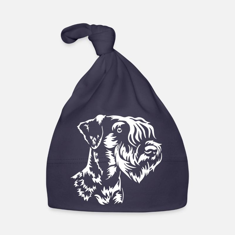 Cesky Terrier Kopf "Black Edition" Baby Bio-Mütze